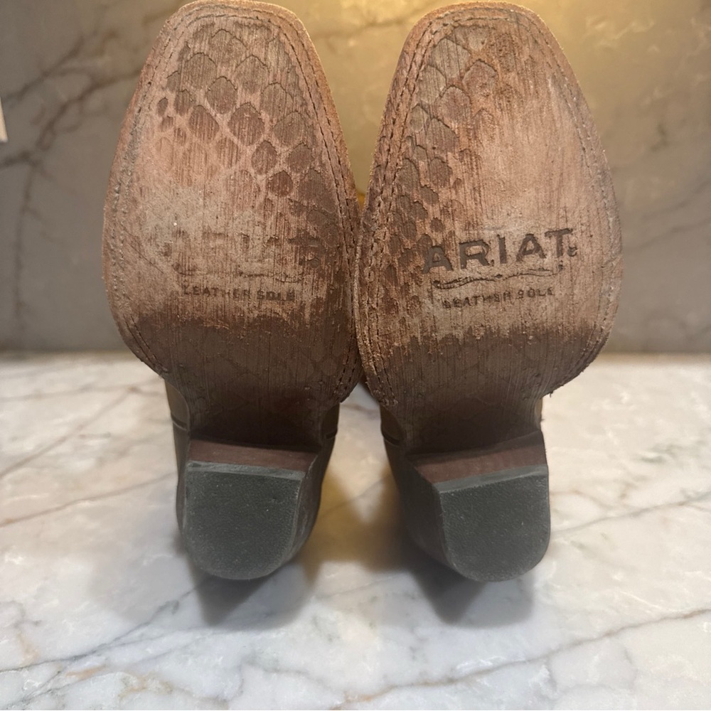 Ariat Red and Brown Heeled Boots - Picture 6 of 6